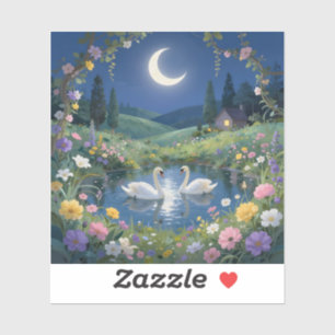 Moonlit Serenade - Square Vinyl  Sticker