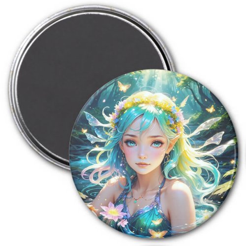 Moonlit Serenade The River Fairys Enchantment Magnet