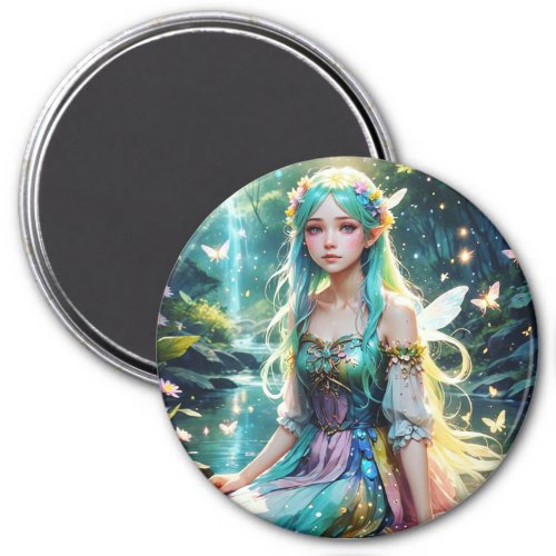 Moonlit Serenade The River Fairys Enchantment Pa Magnet