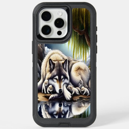 Moonlit Serenity A Slumbering Wolf iPhone 15 Pro Max Case