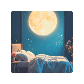 Moonlit Serenity – Cozy Bedroom Night Sky Wall Art