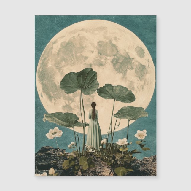 Moonlit Serenity – Vintage Lotus Scene (Front)