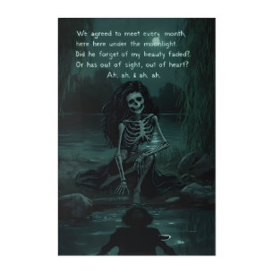 Moonlit Skeleton Rendezvous –Acrylic Wall Art