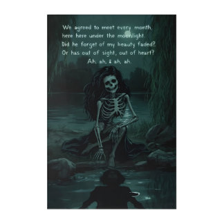 Moonlit Skeleton Rendezvous –Acrylic Wall Art