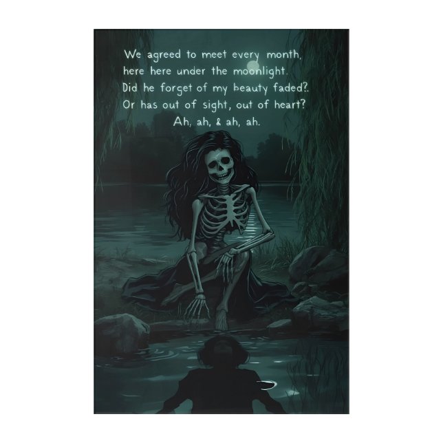 Moonlit Skeleton Rendezvous –Acrylic Wall Art (Front)