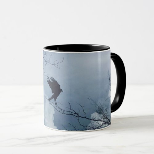 Moonlit Sky And A Crow Mug