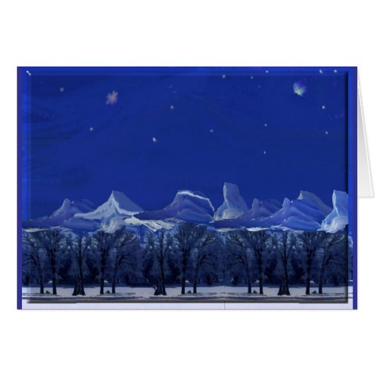 Moonlit Snowy Night Cards (Front Horizontal)
