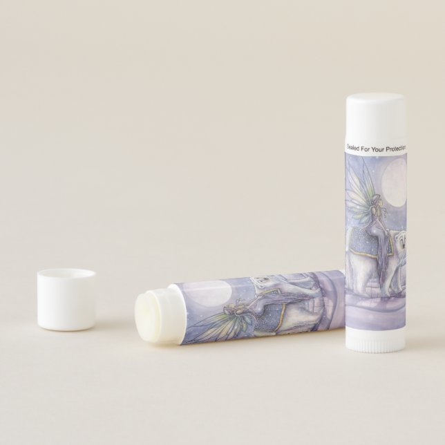 Moonlit Solstice Fairy and Polar Bear Art Lip Balm (In Situ)