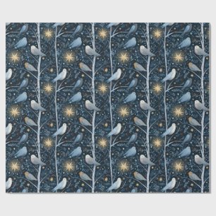 Moonlit Songbird Forest Wrapping Paper