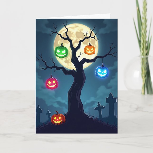 Moonlit Spooky Tree Card (Front)