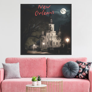 Moonlit St. Louis Cathedral New Orleans Canvas Print