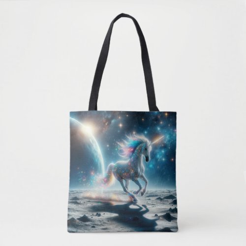 Moonlit Stardust Unicorn Tote Bag