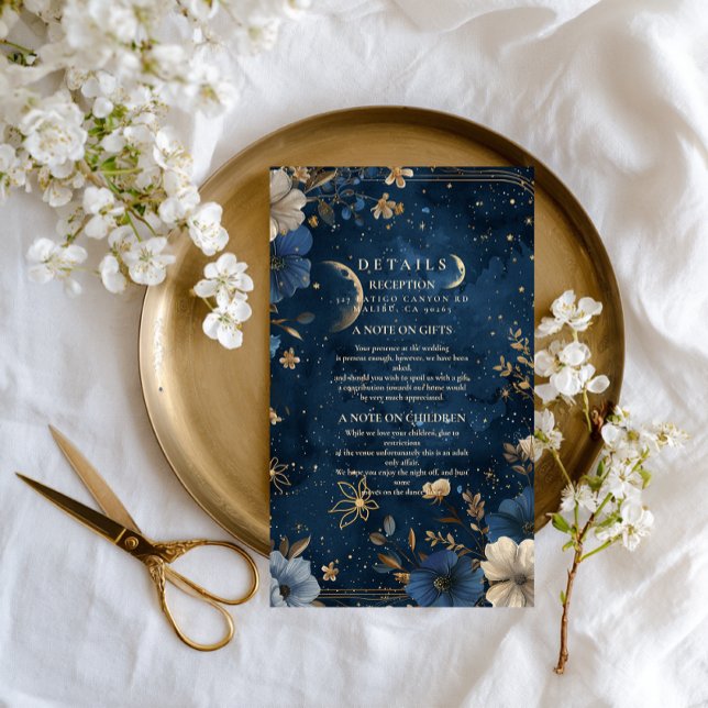 Moonlit Starflower Wedding Enclosure Card (Creator Uploaded)