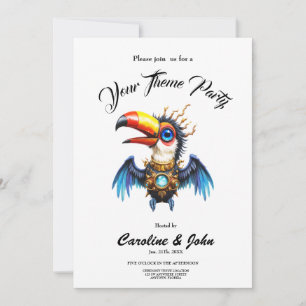 Moonlit Steampunk Toucan. Invitation