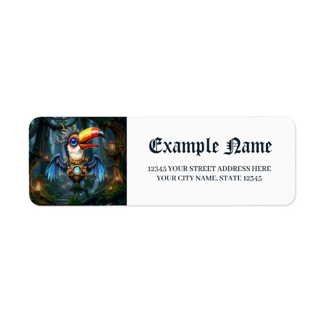 Moonlit Steampunk Toucan Label (Front)