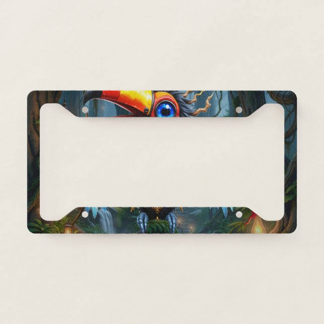 Moonlit Steampunk Toucan.  License Plate Frame (Front)