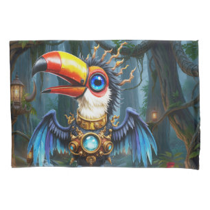 Moonlit Steampunk Toucan. Pillow Case