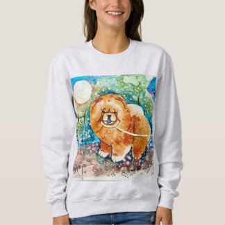 MOONLIT STROLL  Chow on front and back Sweatshirt