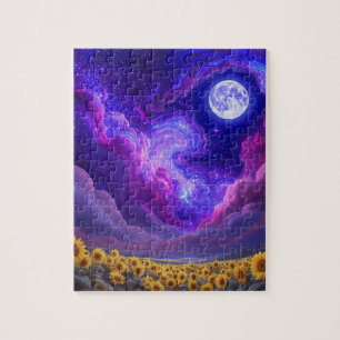 Moonlit Sunflower Sky Jigsaw Puzzle