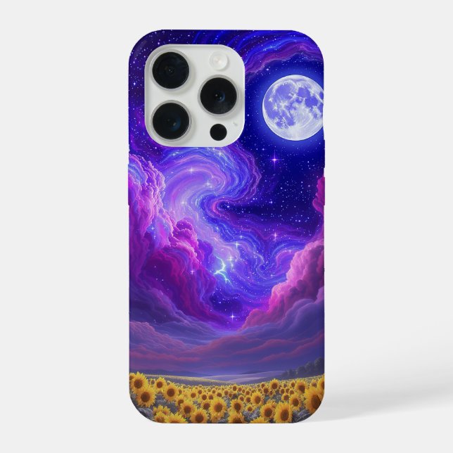 Moonlit Sunflower Sky Phone Case (Back)