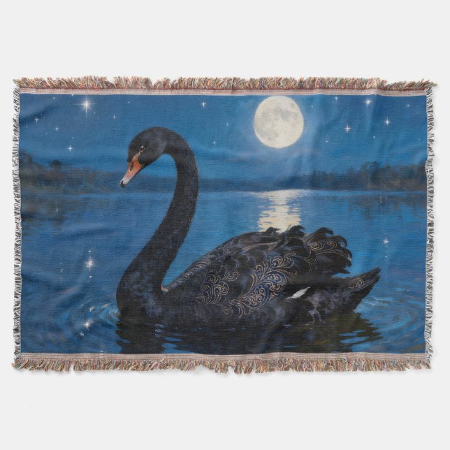 Moonlit Swim Throw Blanket (Front)