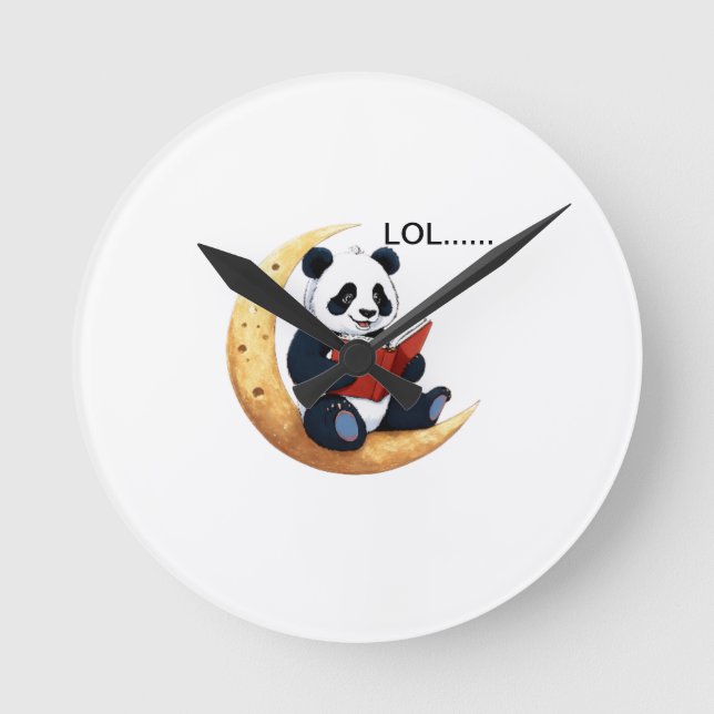  Moonlit Tales with Panda Round Clock (Front)