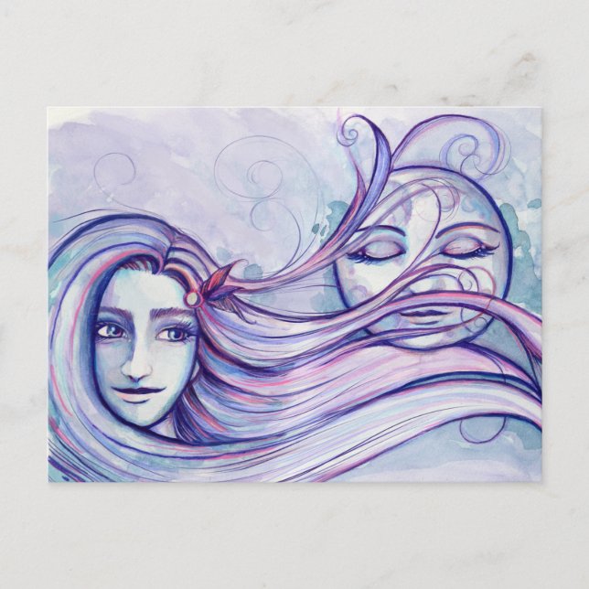 Moonlit Thoughts MoonChild Goddess Moon Child      Postcard (Front)