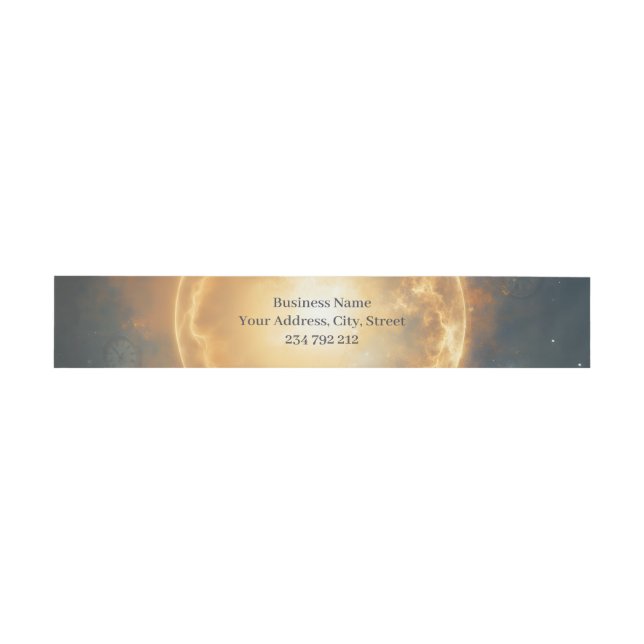 Moonlit Timekeeper – Steampunk Bat  Invitation Belly Band (Flat)