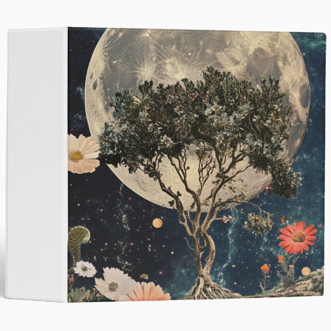 Moonlit Tree & Blossoms 3 Ring Binder (Front/Spine)