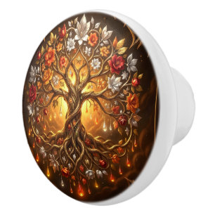 Moonlit Tree of Embered Eternity. Ceramic Knob