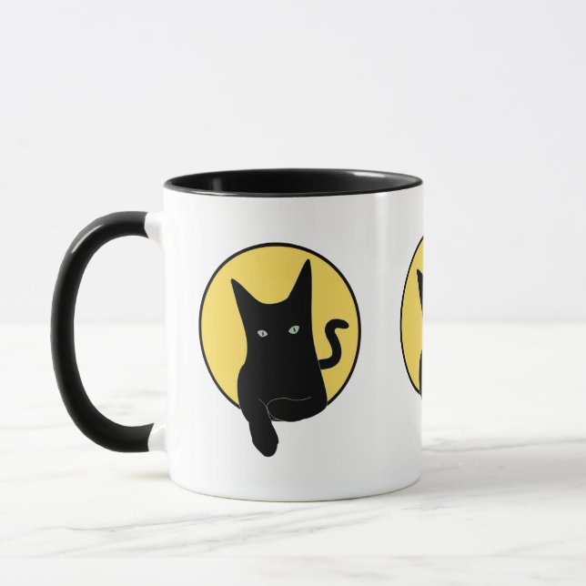 Moonlit Trio – Black Cat Mug (Left)