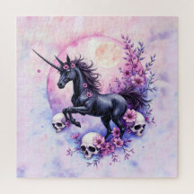 Moonlit Unicorn Among Forgotten Roses,