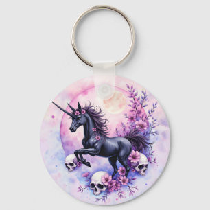 Moonlit Unicorn Among Forgotten Roses, Keychain