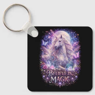 Moonlit Unicorn Dreams Keychain