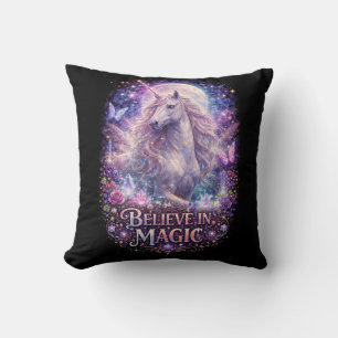 Moonlit Unicorn Dreams Throw Pillow