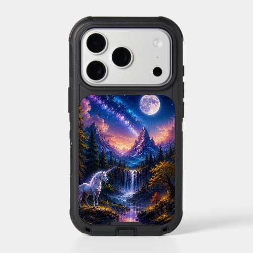 Moonlit Unicorn Fantasy Landscape iPhone 17 Pro Case