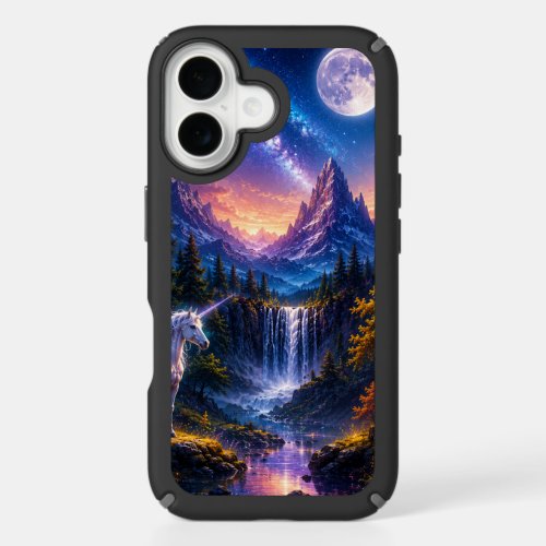 Moonlit Unicorn Fantasy Landscape iPhone 16 Case