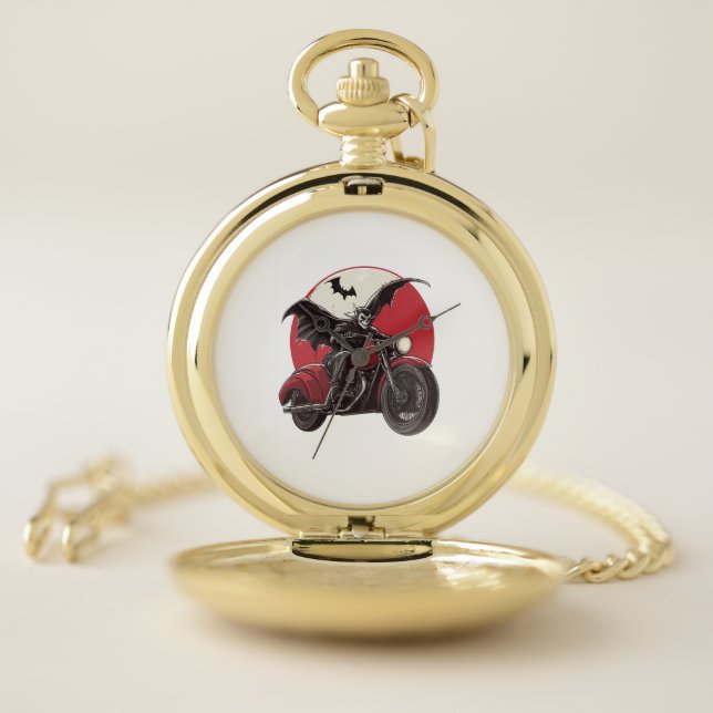  Moonlit Vampire Ride Pocket Watch (Inside)