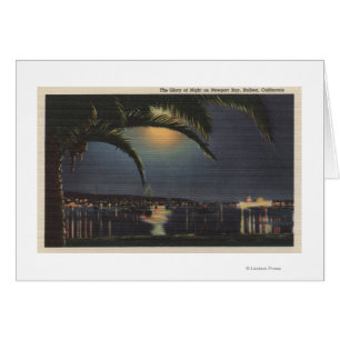 Moonlit View of Newport Bay Cards