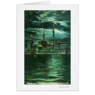Moonlit View of the Restaurant Ship Hotel Cards