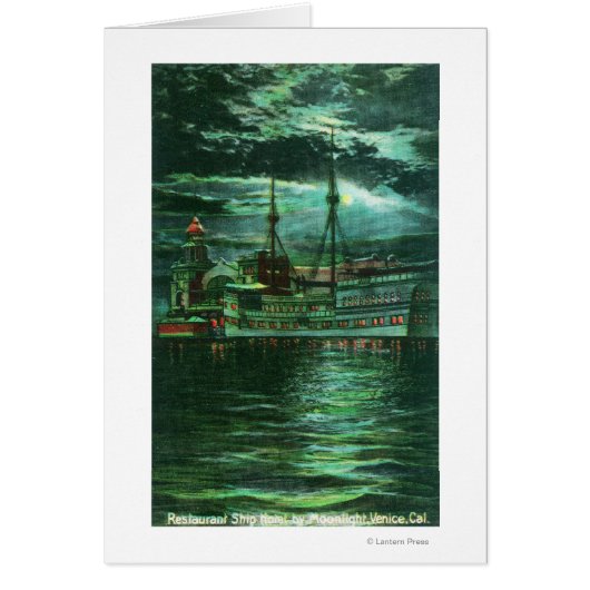 Moonlit View of the Restaurant Ship Hotel Cards (Front)