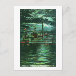 Moonlit View of the Restaurant Ship Hotel Postcard