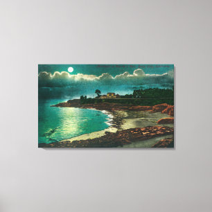 Moonlit view of the Vue de l'EauSanta Cruz, CA Canvas Print