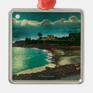 Moonlit view of the Vue de l'EauSanta Cruz, CA Metal Ornament