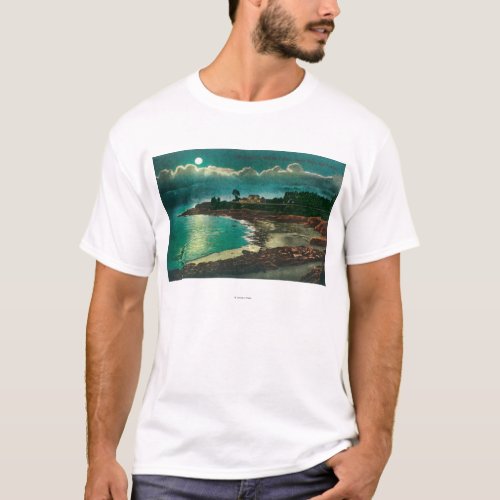 Moonlit view of the Vue de lEauSanta Cruz CA T_Shirt