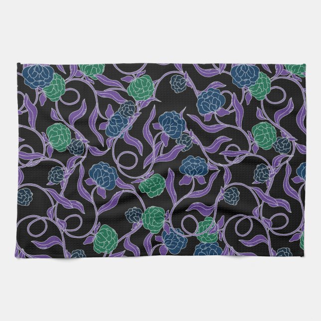 Moonlit Vine - Mysticool Collection Kitchen Towel (Horizontal)