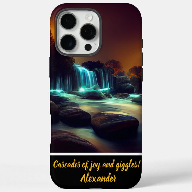 Moonlit waterfall night scene Case-Mate iPhone case (Back)