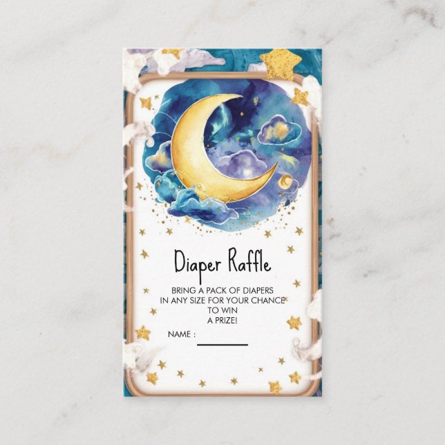 Moonlit Whimsical Celestial Baby Shower Enclosure Card (Front)