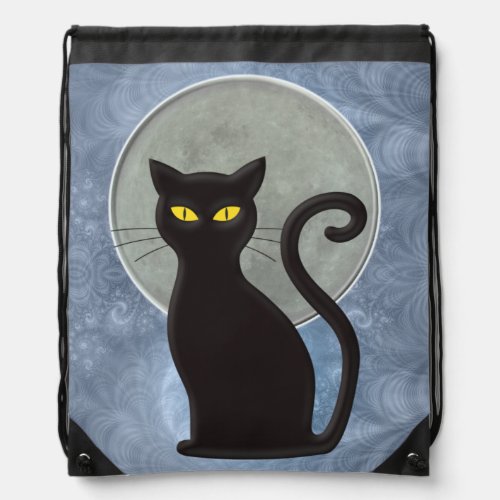 Moonlit Whiskers Drawstring Bag