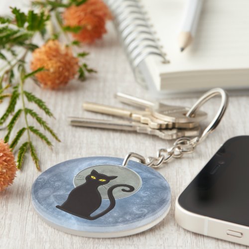Moonlit Whiskers Keychain